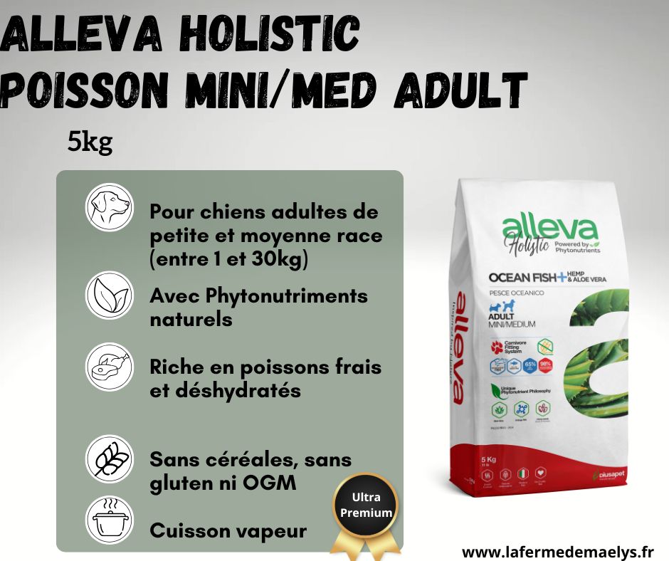 Alleva holistic ocean fish mini medium adulte 5kg