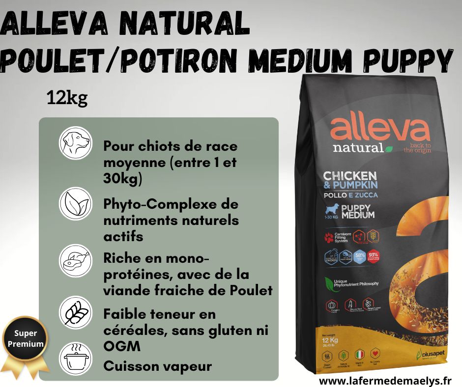 Alleva natural chicken pumpkin medium puppy