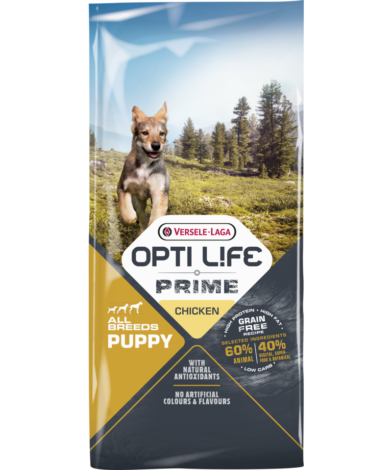 Opti life prime all breeds puppy-croquettes sans céréales pour chiots de toute race