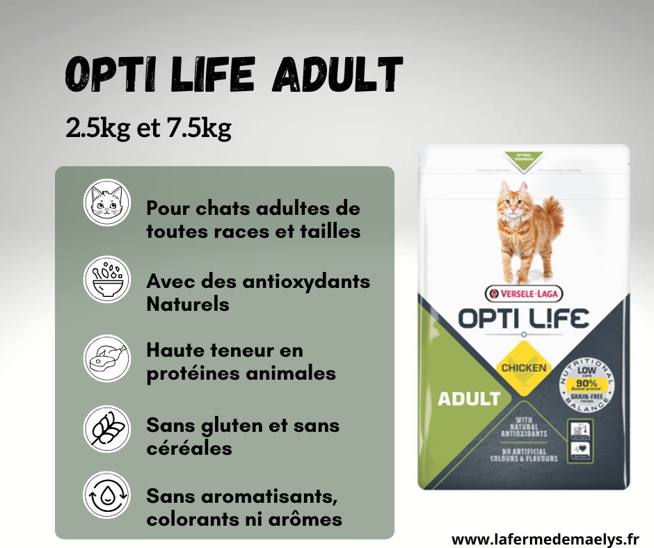 Opti life adult chicken-croquettes pour chats adultes Versele laga