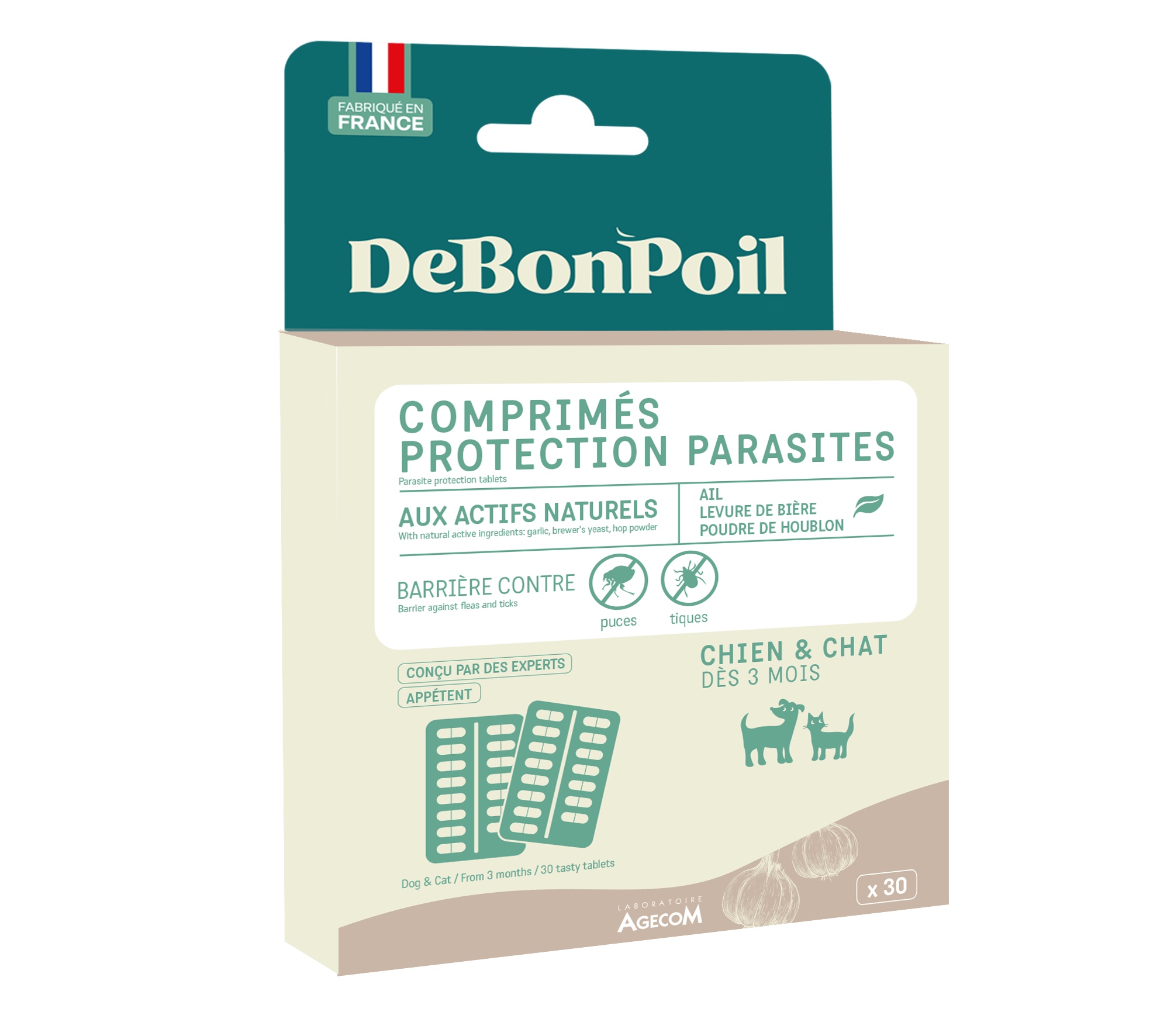 DeBonPoil comprimés protectipn parasites du chien et du chat, puces et tiques