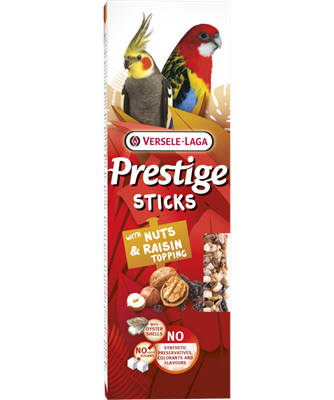 Prestige Sticks Grandes Perruches avec Noix &amp; Garniture de Raisins