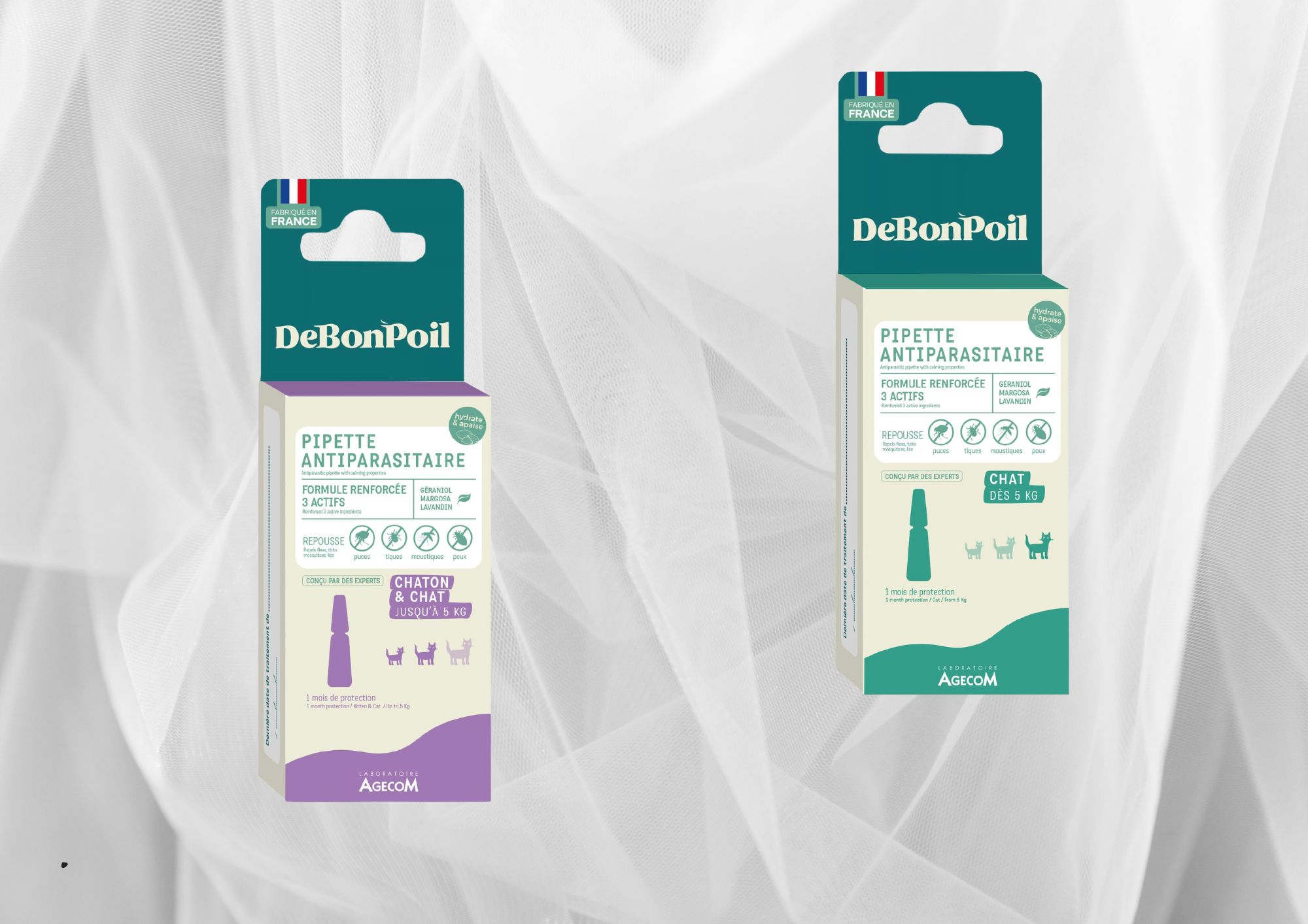 DeBonPoil pipette antiparasitaire monodose chats et chatons