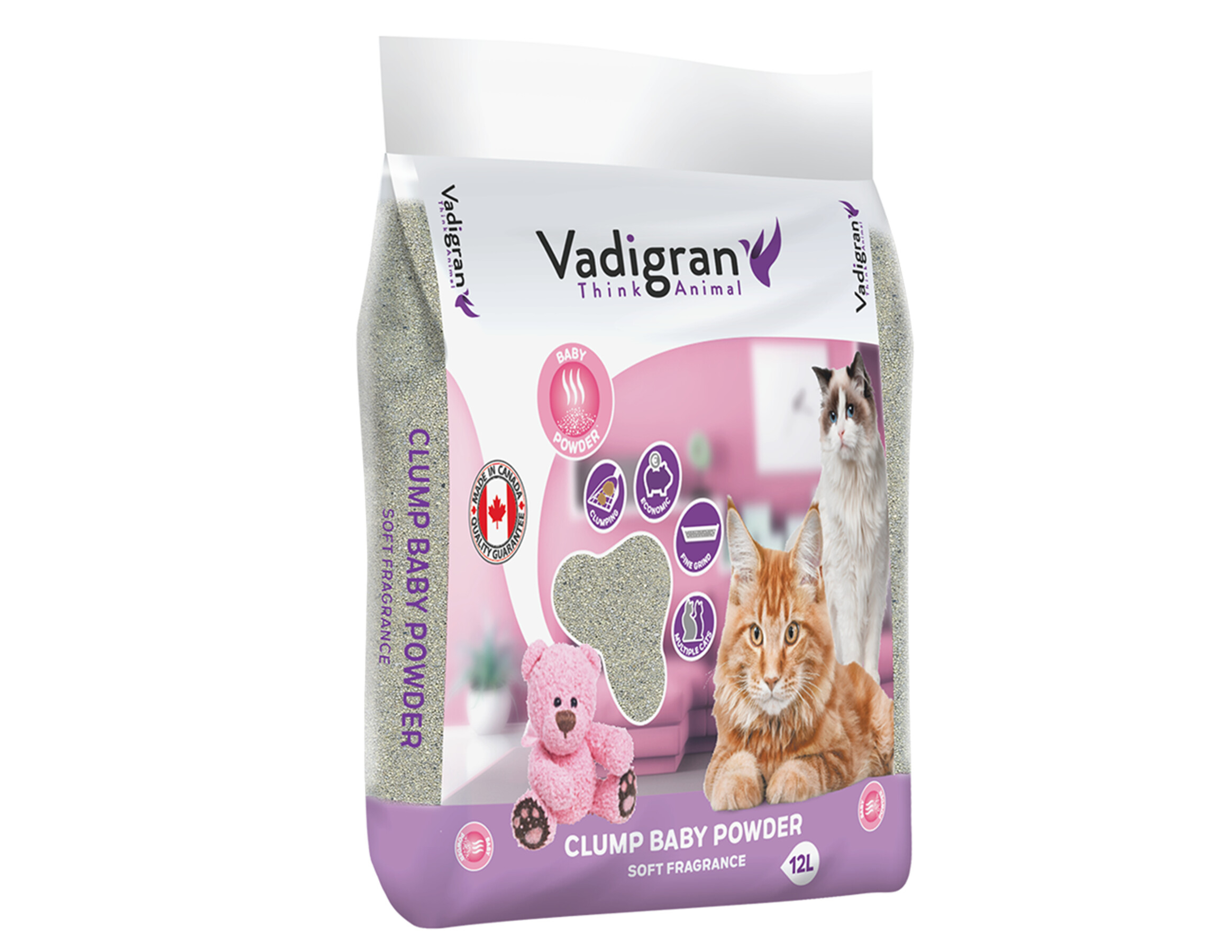 litière pour chat agglomérante baby powder 12kg
