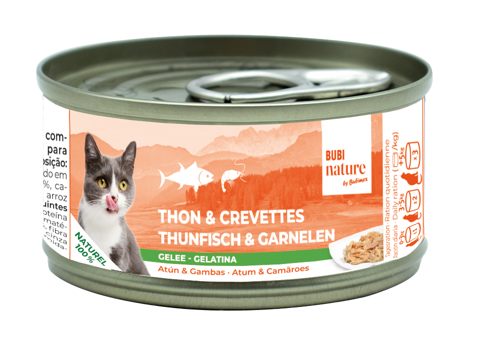 Bubi Nature Thon Crevette en gelée 70g pour chats