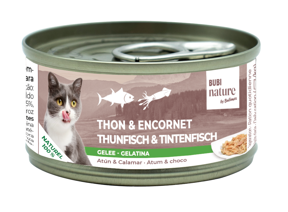 Bubi Nature Thon Encornet en gelée 70g pour chats