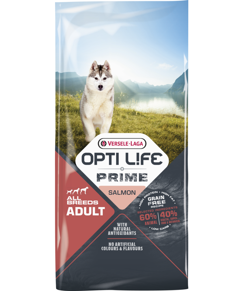 Opti life prime salmon all breeds adult 12.5kg-croquettes pour chiens