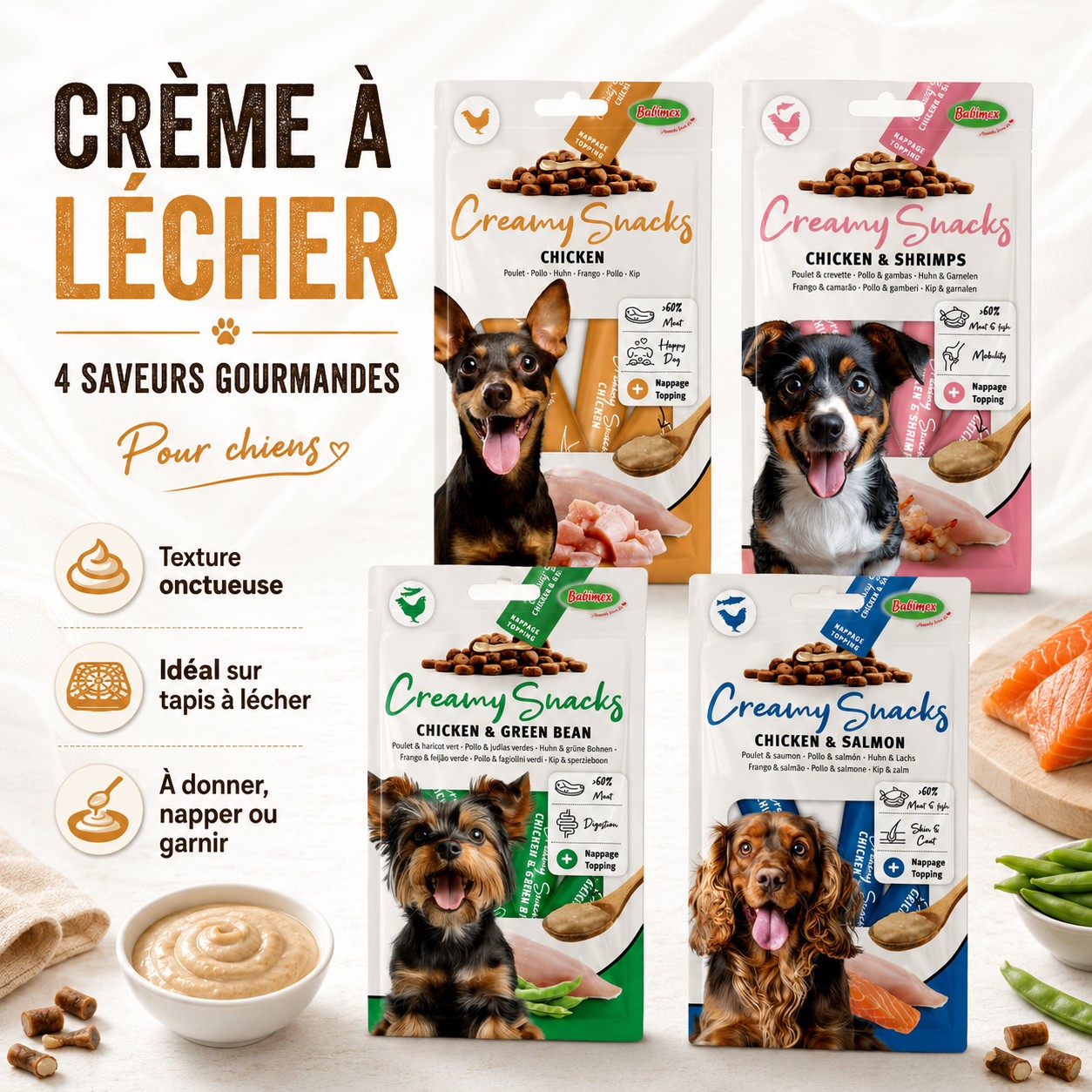 Creamy bubimex-crème à lécher pour chiens
