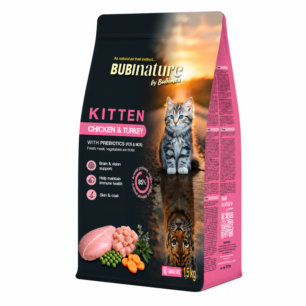 Croquettes Bubi Nature kitten chicken turkey pour chatons