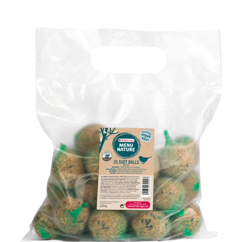 Boules de graisse x25 avec filets pour oiseaux de la nature