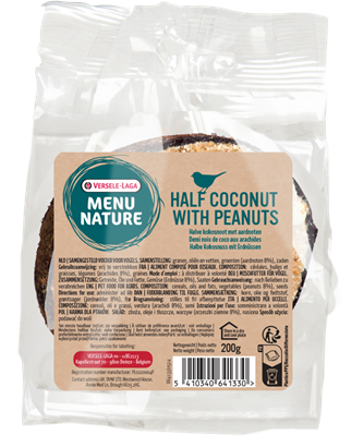 Demi noix de coco et arachides pour oiseaux de la nature