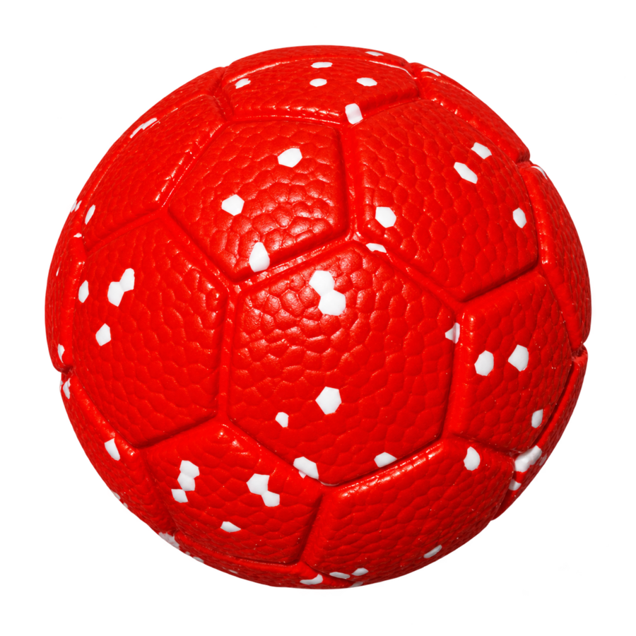 Ballon rouge Ultra Strong Bubimex pour chien, seconde vue de la texture et des rainures