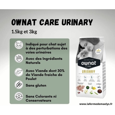 Ownat care urinary-croquettes pour chats gamme vétérinaire-santé des voies urinaires