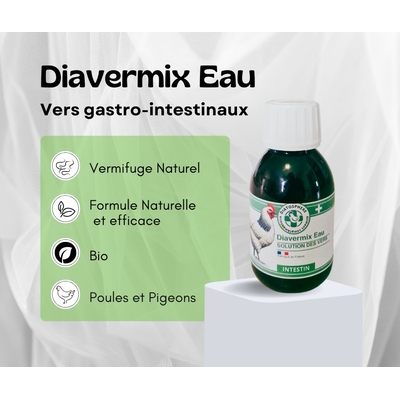 diavermix eau, vermifuge naturel poule, pigeon, lapin
