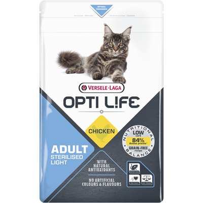 Opti life adult sterilised light-croquettes pour chats adultes