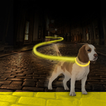 collier nylon lumineux usb jaune néon pour chiens M photo