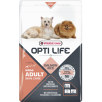 Opti life skin care mini adult-croquettes sans gluten saumon peau et poils pour petits chiens adultes