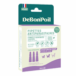 DeBonPoil pipette antiparasitaire chats et chatons x3, puces et tiques