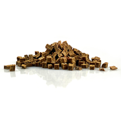 mini cubes viande de porc, gâteries 100% viande pour chiens
