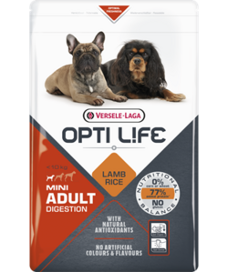 Opti life digestion mini adult-croquettes agneau sans gluten pour petits chiens adultes