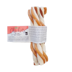 Sticks de collagène torsadés au poulet-friandise naturelle pour chiens