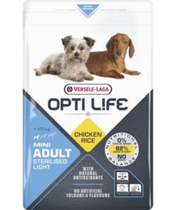 Opti life mini adult sterilised light-croquettes sans gluten pour petits chiens adultes