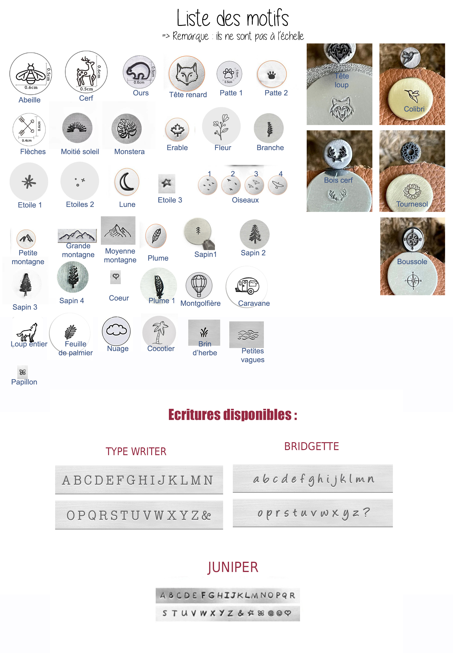 liste motifs + ecritures