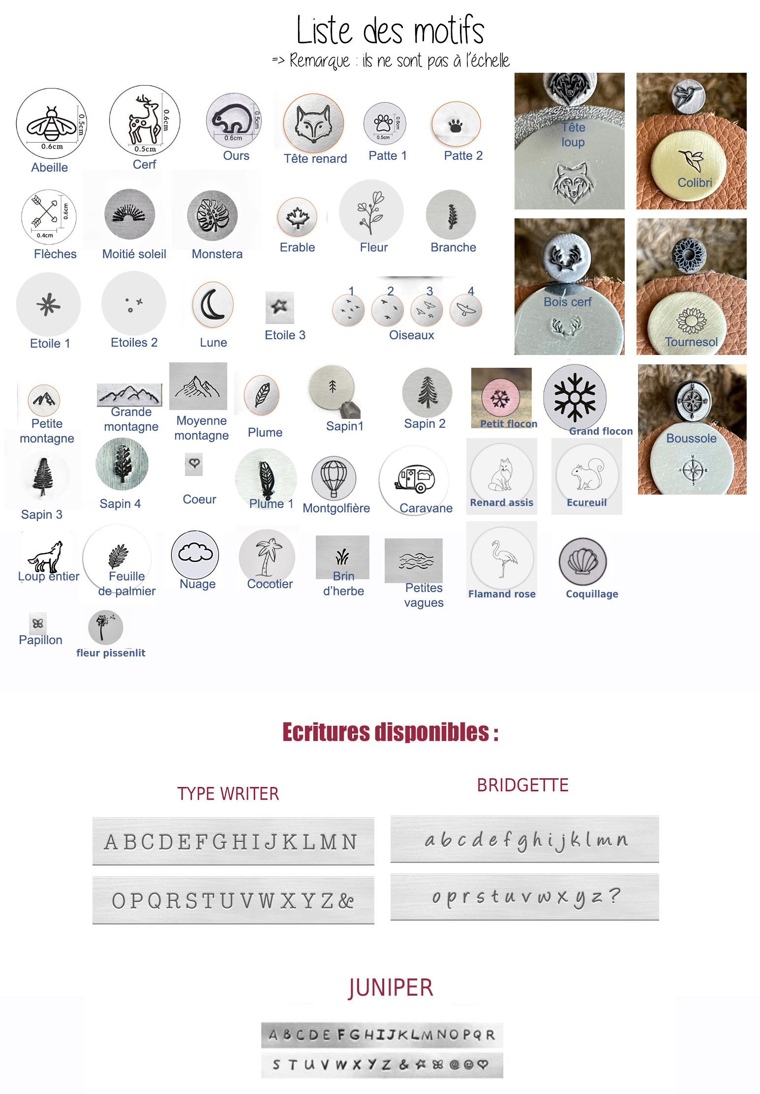 liste motifs + ecritures