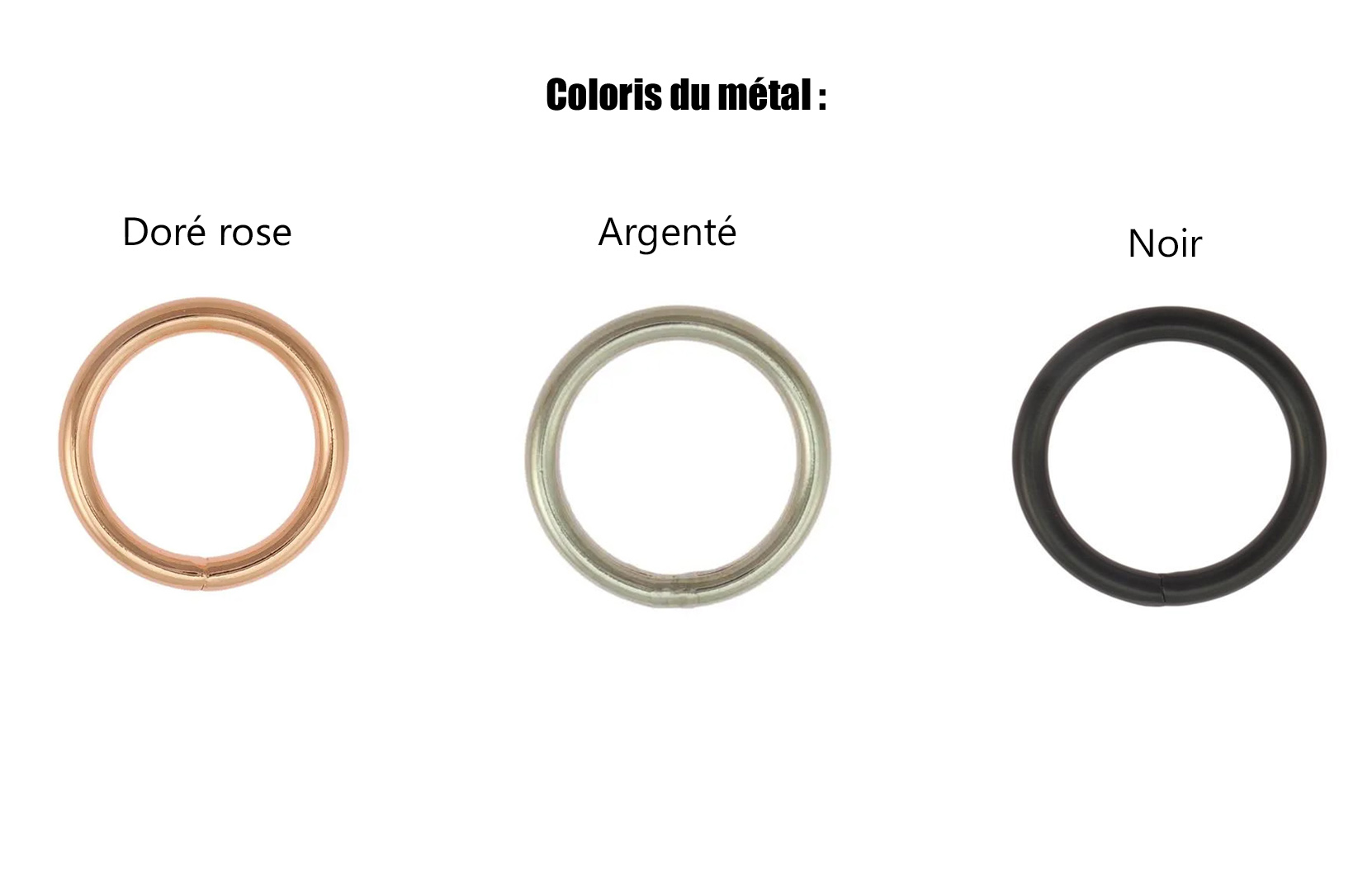 Coloris anneaux sans laiton