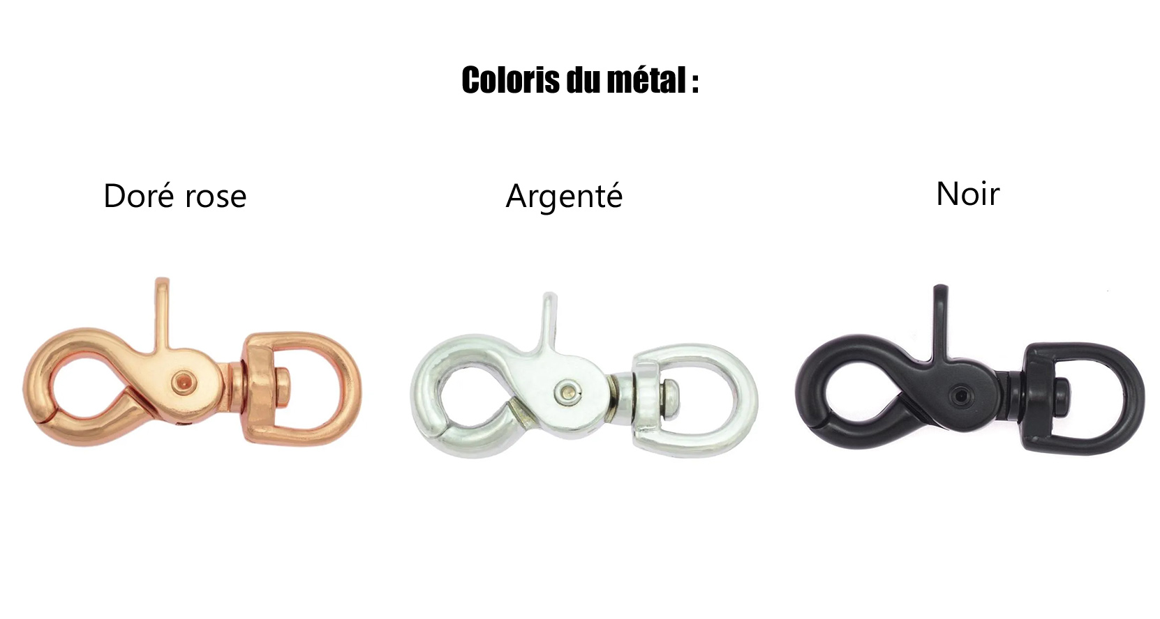 coloris mousquetons sans laiton