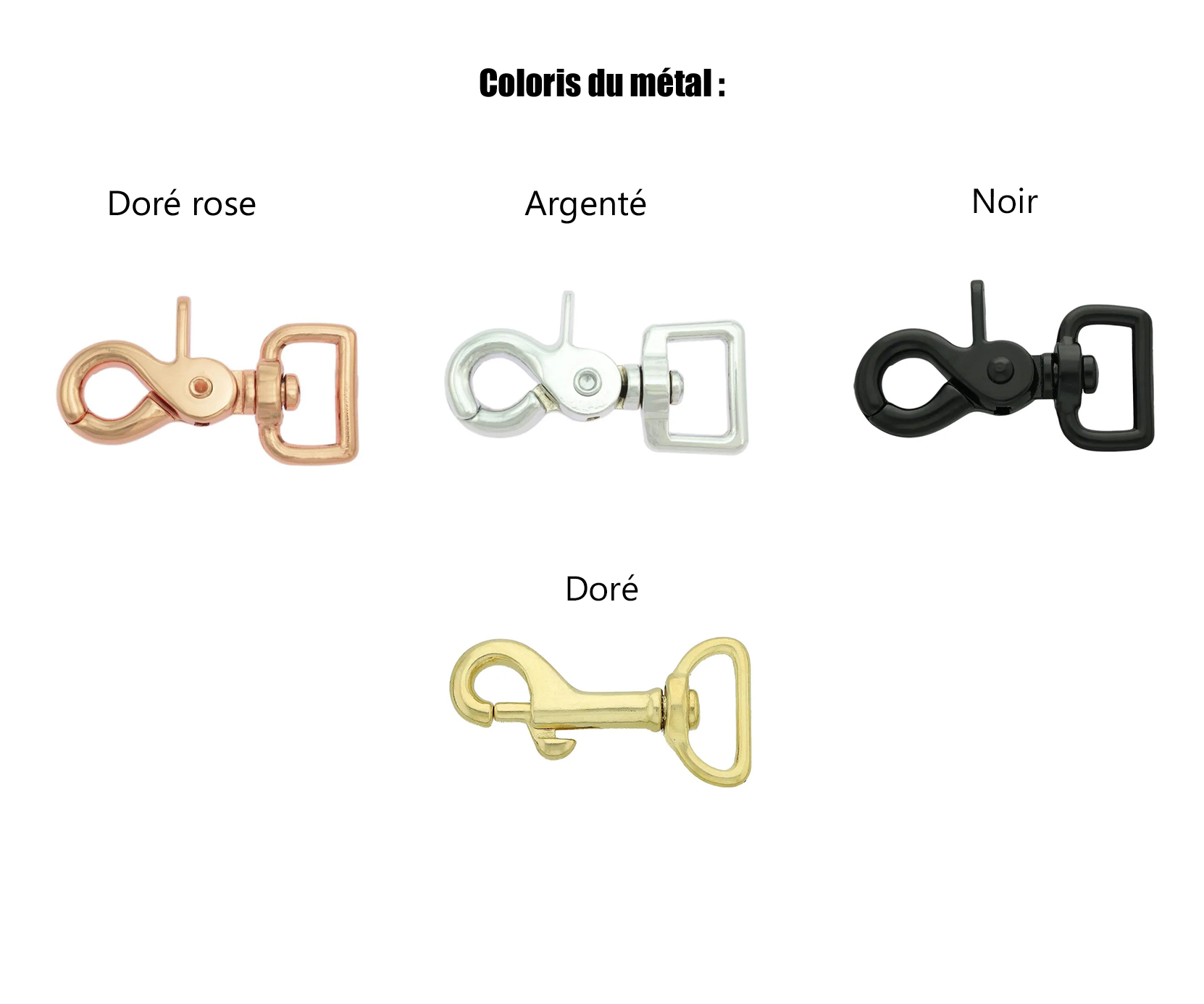 coloris mousquetons plats