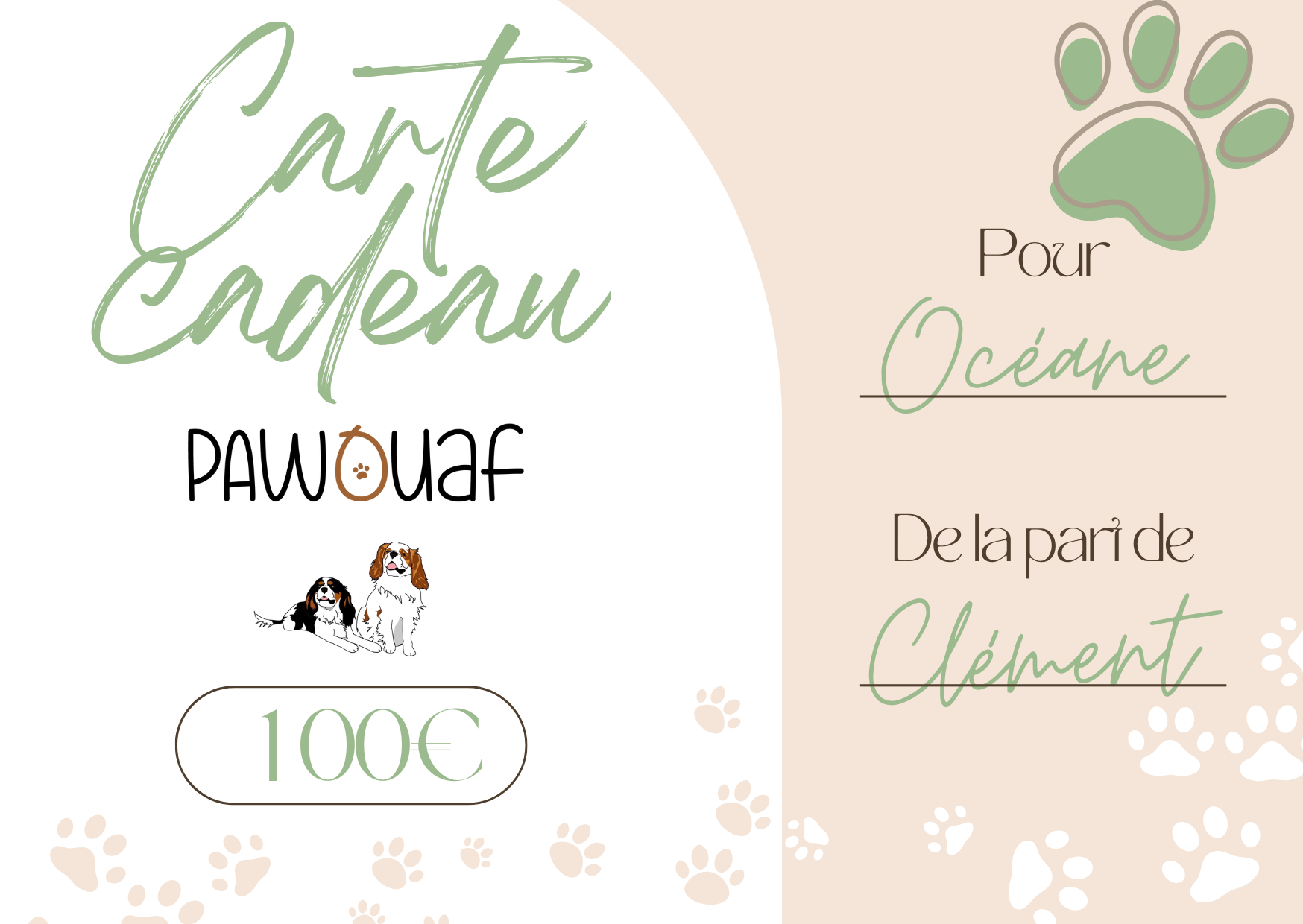 Carte cadeau beige minimaliste