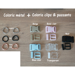 Coloris clips et passants sans laiton