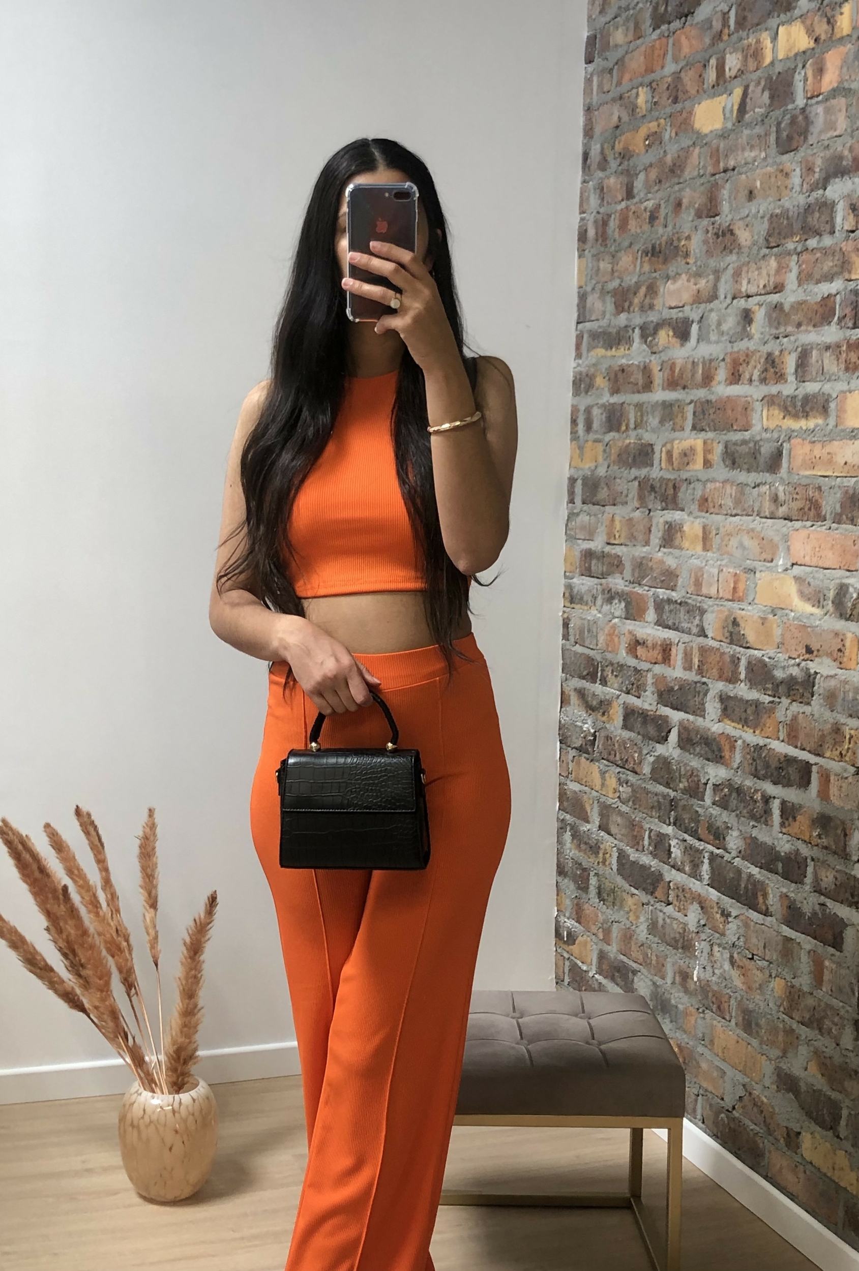 Jogging Crop top et pantalon orange