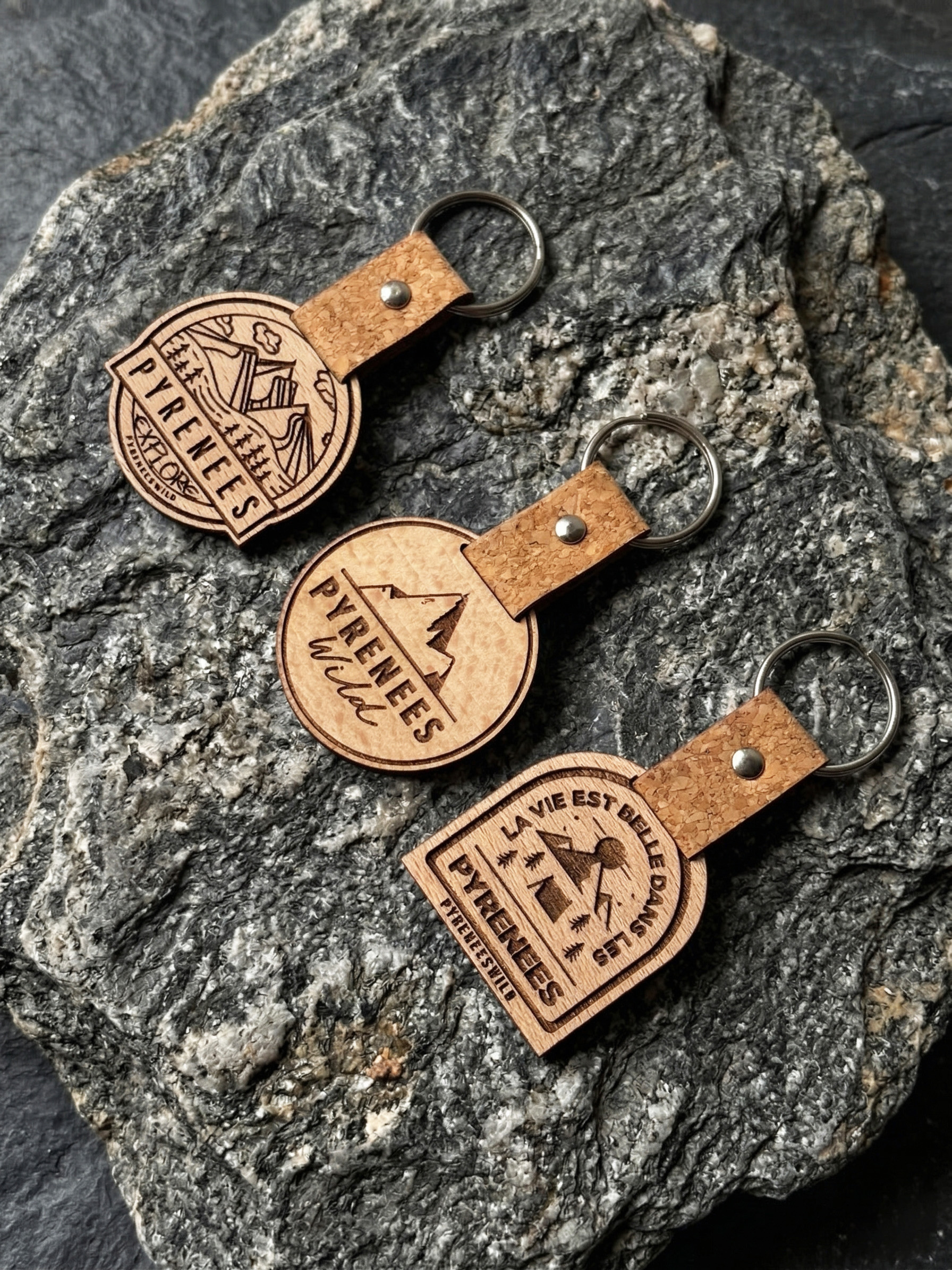 Porte-clés en bois et liège