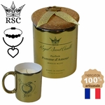 Bougie bijou pomme d'amour mug or face + profil