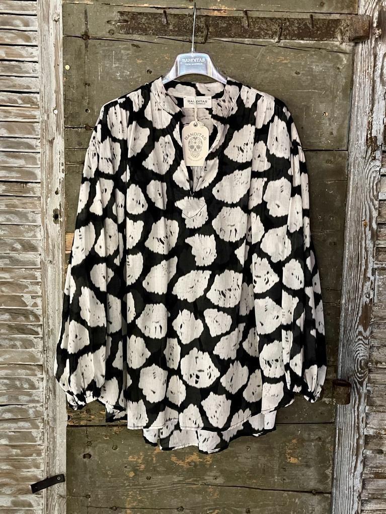 blouse PANDORA noir et écru