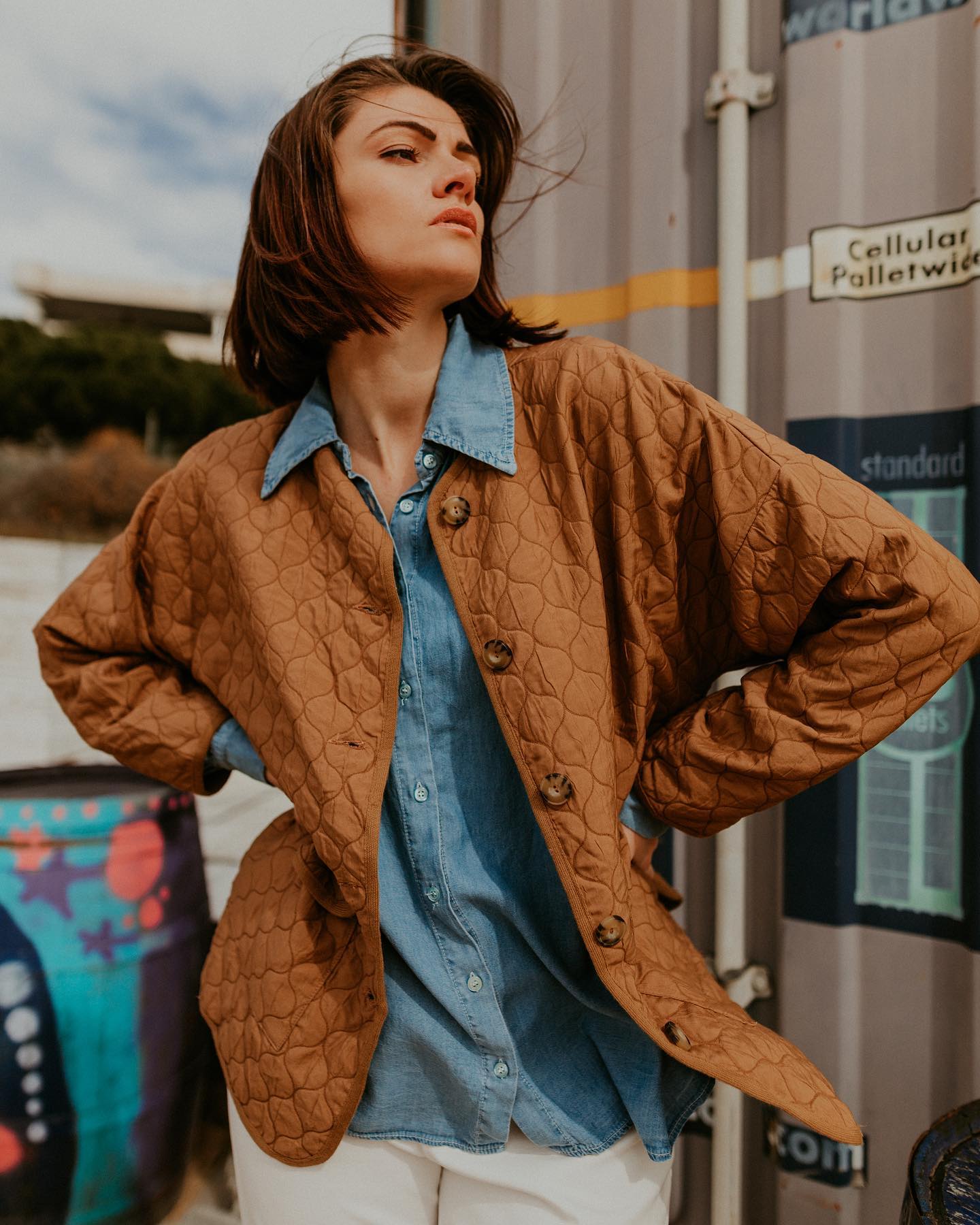 veste zolfo camel banditas sur model 1