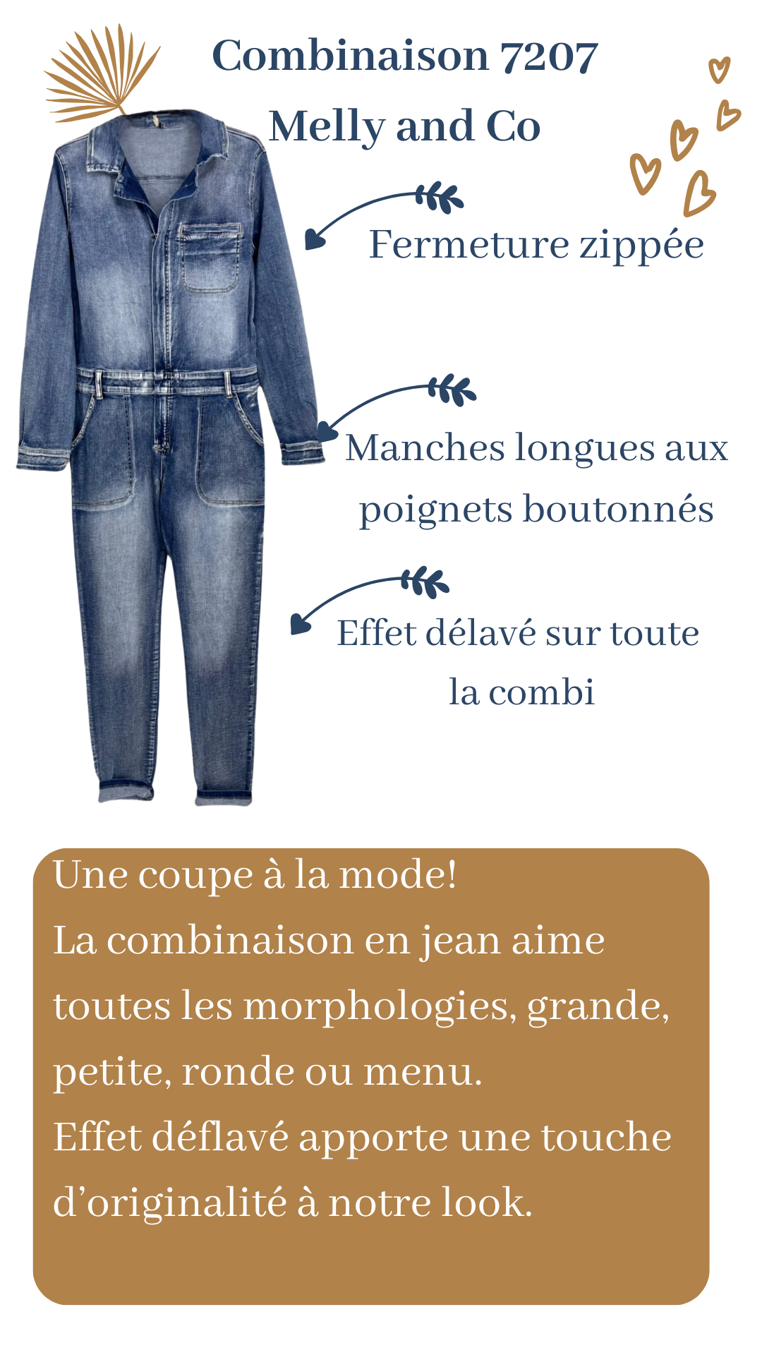 combinaion en jean 7207 melly and co