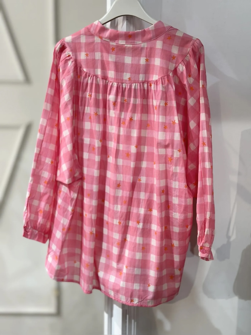 CHEMISE VICHY AVEC ETOILES ROSE APRIL VINTAGE 3