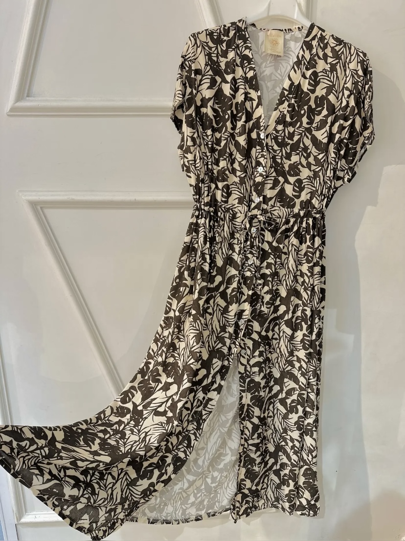 ROBE LONGUE JUNGLE CHOCOLAT APRIL VINTAGE 1