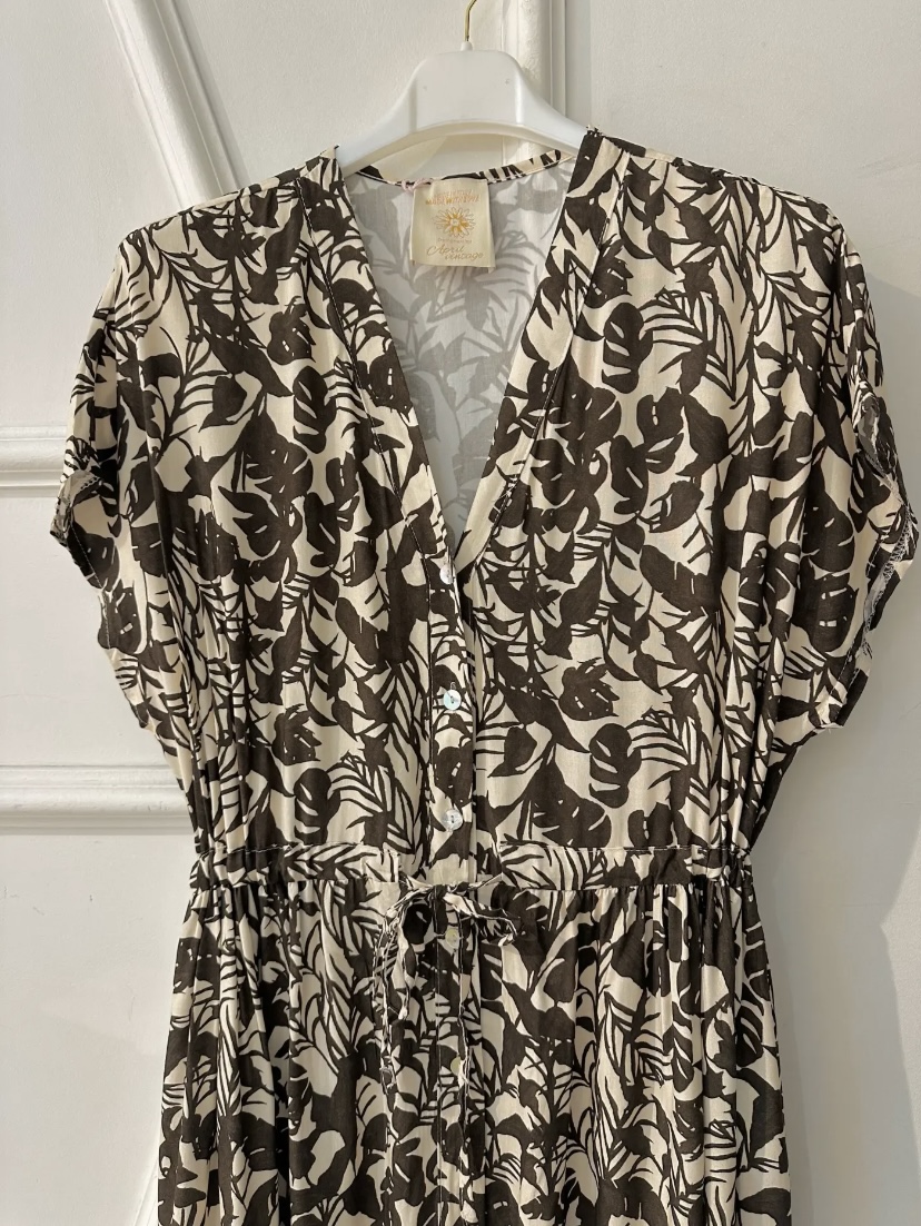 ROBE LONGUE JUNGLE CHOCOLAT APRIL VINTAGE 2