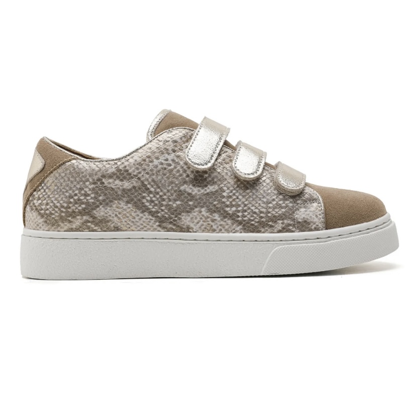 BASKETS VANESSA A SCRATCH TAUPE ET OR - MOOW 3