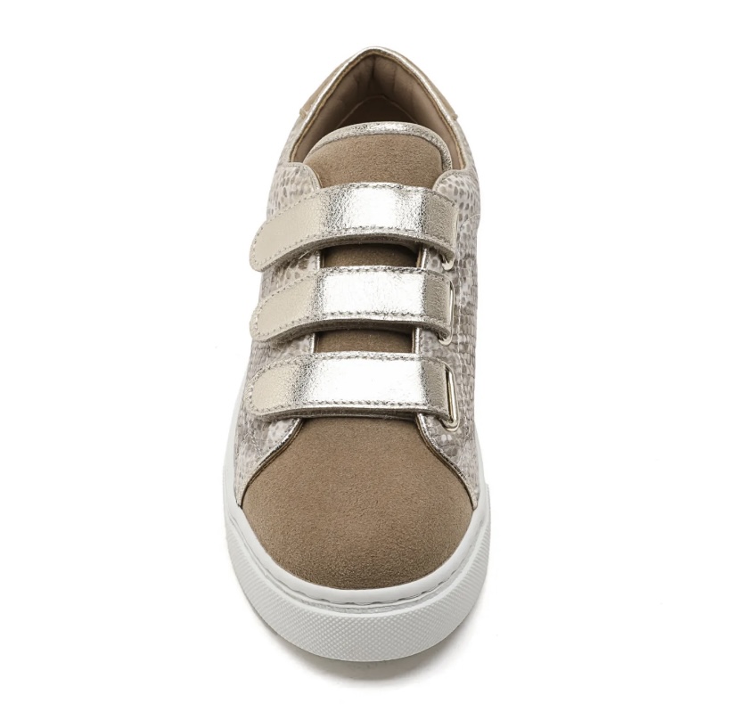 BASKETS VANESSA A SCRATCH TAUPE ET OR - MOOW 2