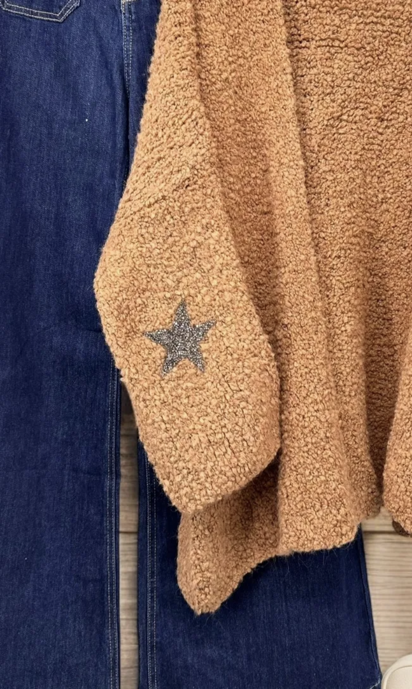 MAXI GILET DOUDOU ETOILE CAMEL APRIL VINTAGE 1