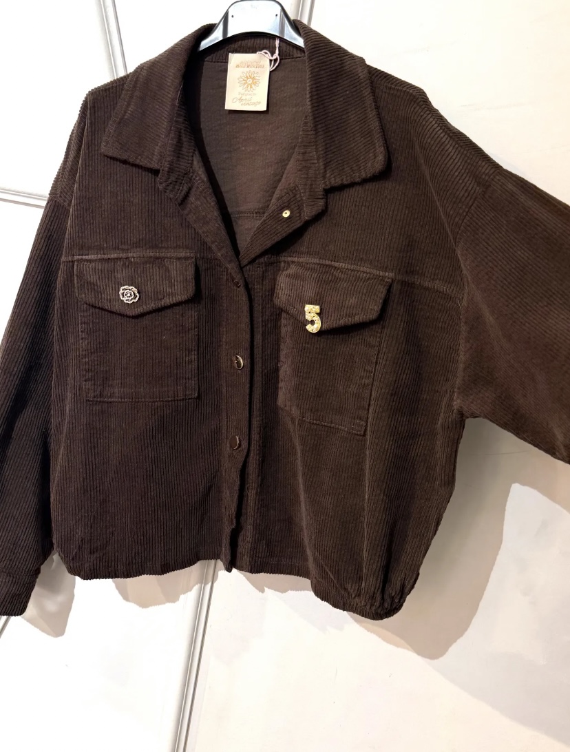 VESTE BROCHE VELOURS CHOCOLAT APRIL VINTAGE 1