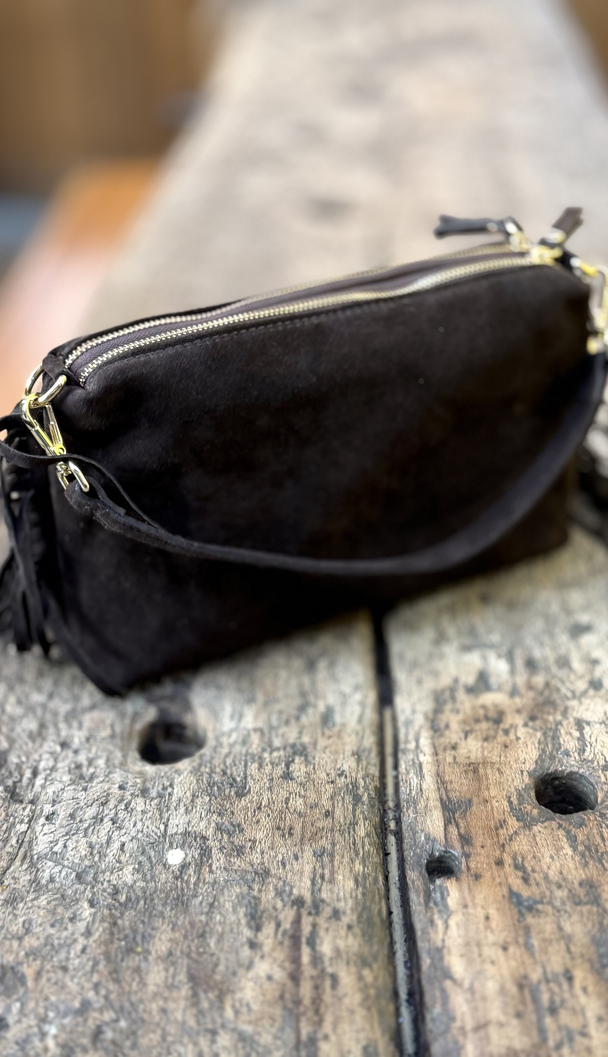 SAC A FRANGES CHOCOLAT 1