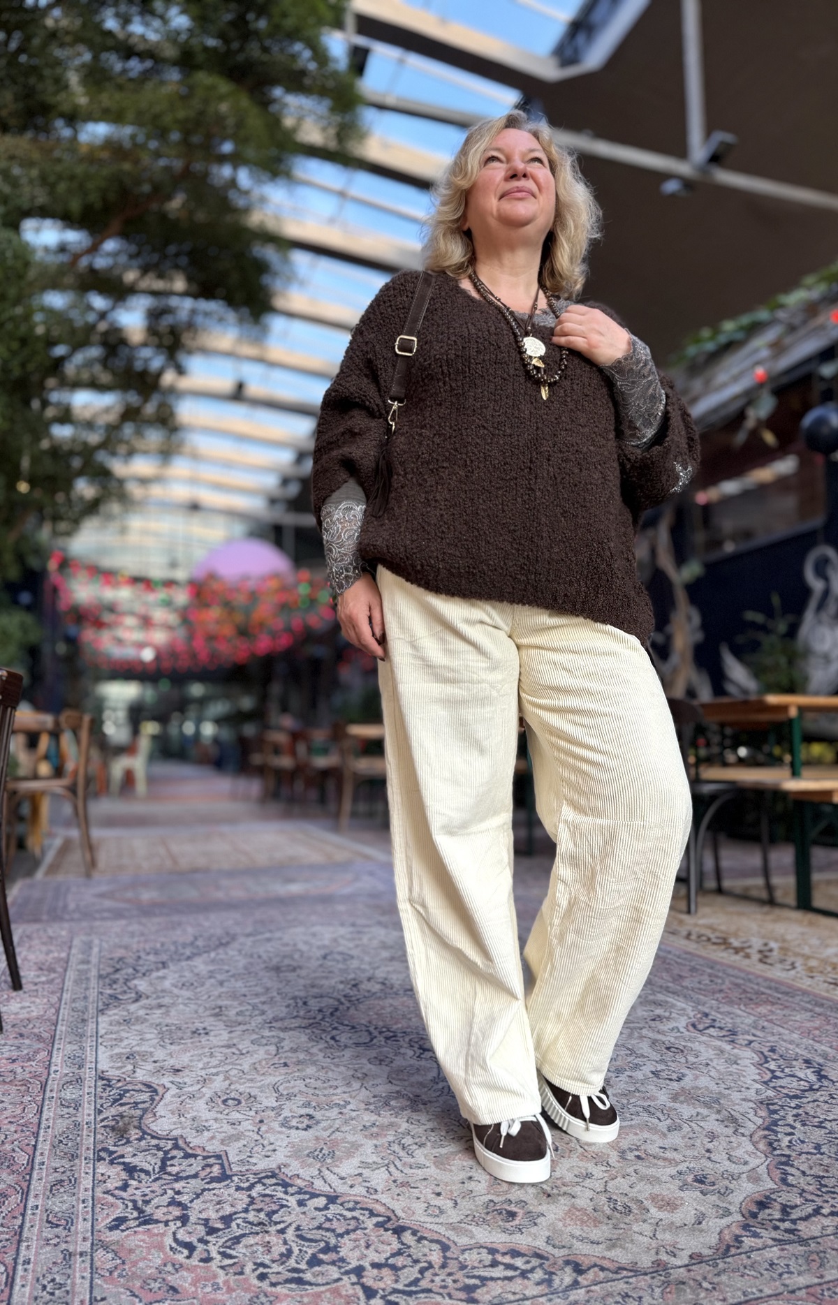 PANTALON VELOURS MELLY AND CO ECRU
