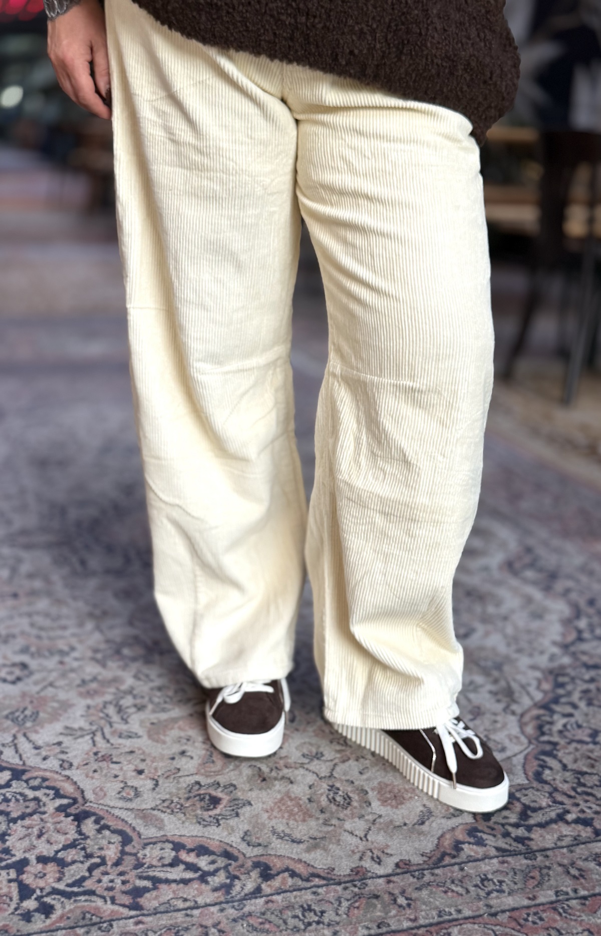 PANTALON VELOURS MELLY AND CO ECRU 2