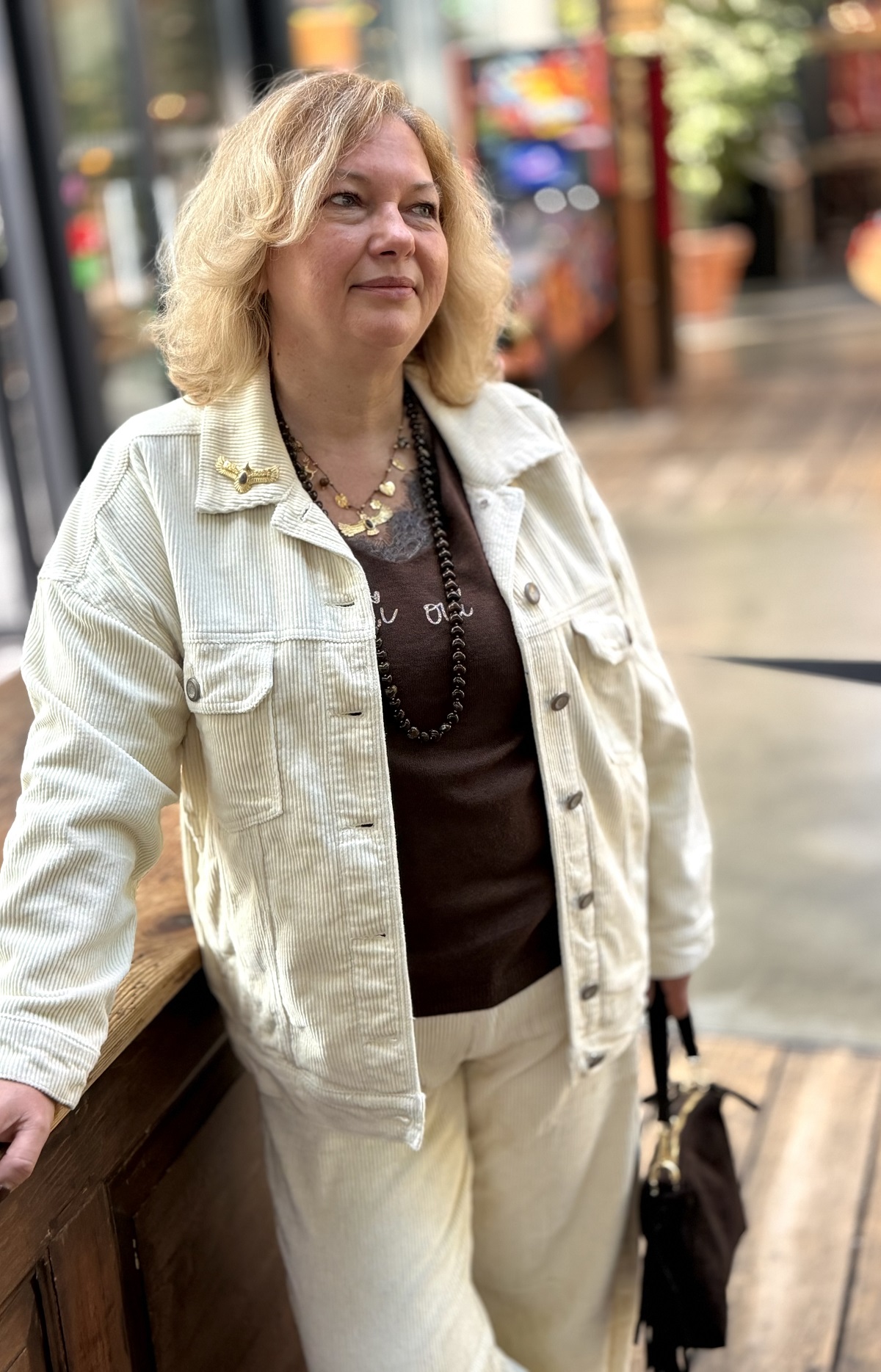 VESTE VELOURS ECRU MELLY AND CO 1